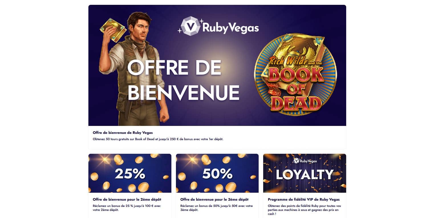 Avis Ruby Vegas Casino Casino – 100% jusqu’à 100€ – Casinos en ligne